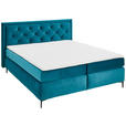BOXSPRINGBETT 180/200 cm  in Türkis  - Türkis/Schwarz, KONVENTIONELL, Textil/Metall (180/200cm) - Esposa