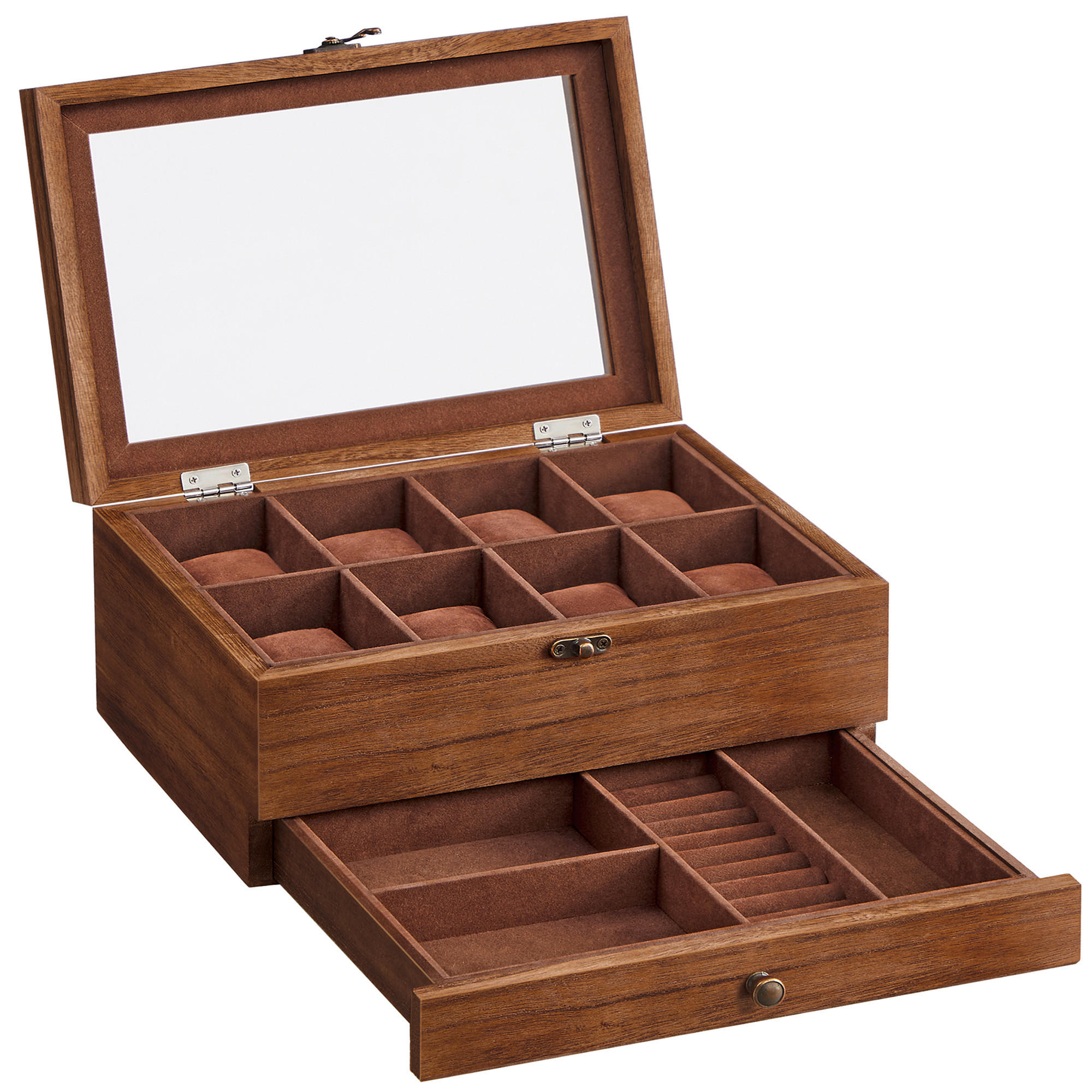 UHRENBOX - Braun, Basics, Holz/Metall (27/12,5/19cm)