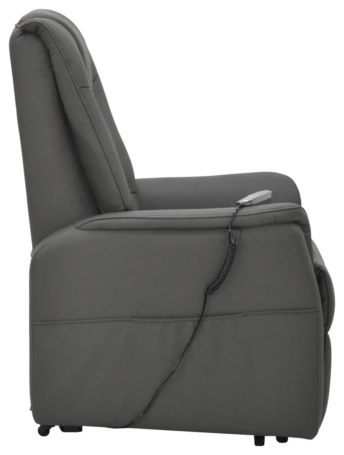 FERNSEHSESSEL  mit Kombination Echtleder/Lederlook beschichtet Dunkelbraun Relaxfunktion, Netzbetrieb, Aufstehhilfe  - Dunkelbraun/Schwarz, KONVENTIONELL, Leder/Textil (82/111/89cm) - Cantus