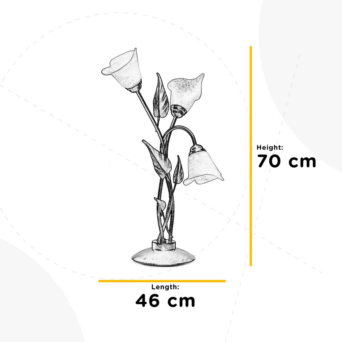 TISCHLEUCHTE 45/70 cm   - Bronzefarben/Olivgrün, Natur, Glas/Metall (45/70cm)