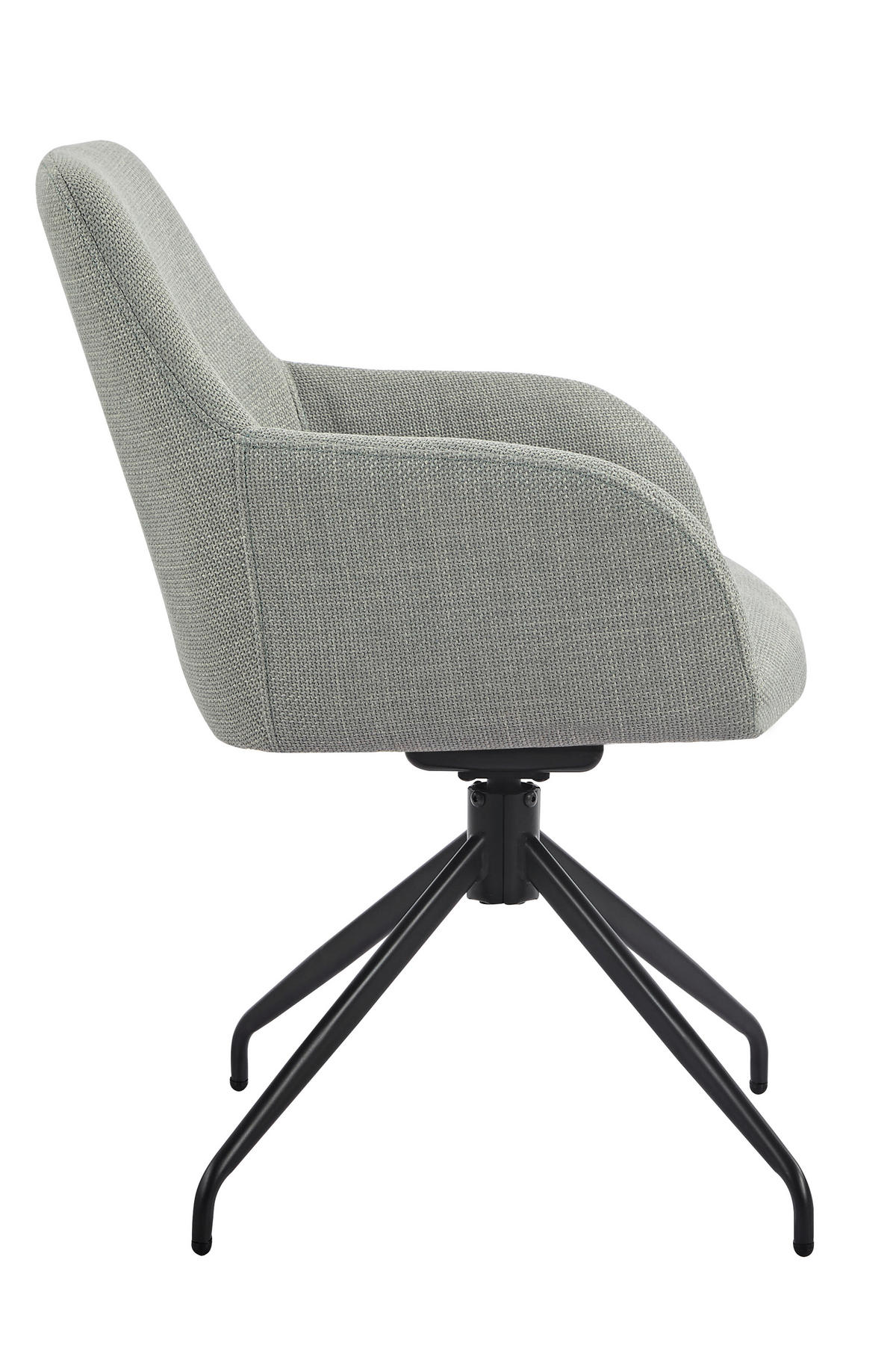 ARMLEHNSTUHL-SET 2 Stück erweiterbar, Sitzfläche 360° drehbar Webstoff, Mikrofaser  - Schwarz/Mintgrün, MODERN, Textil/Metall (56/83/60cm) - MID.YOU