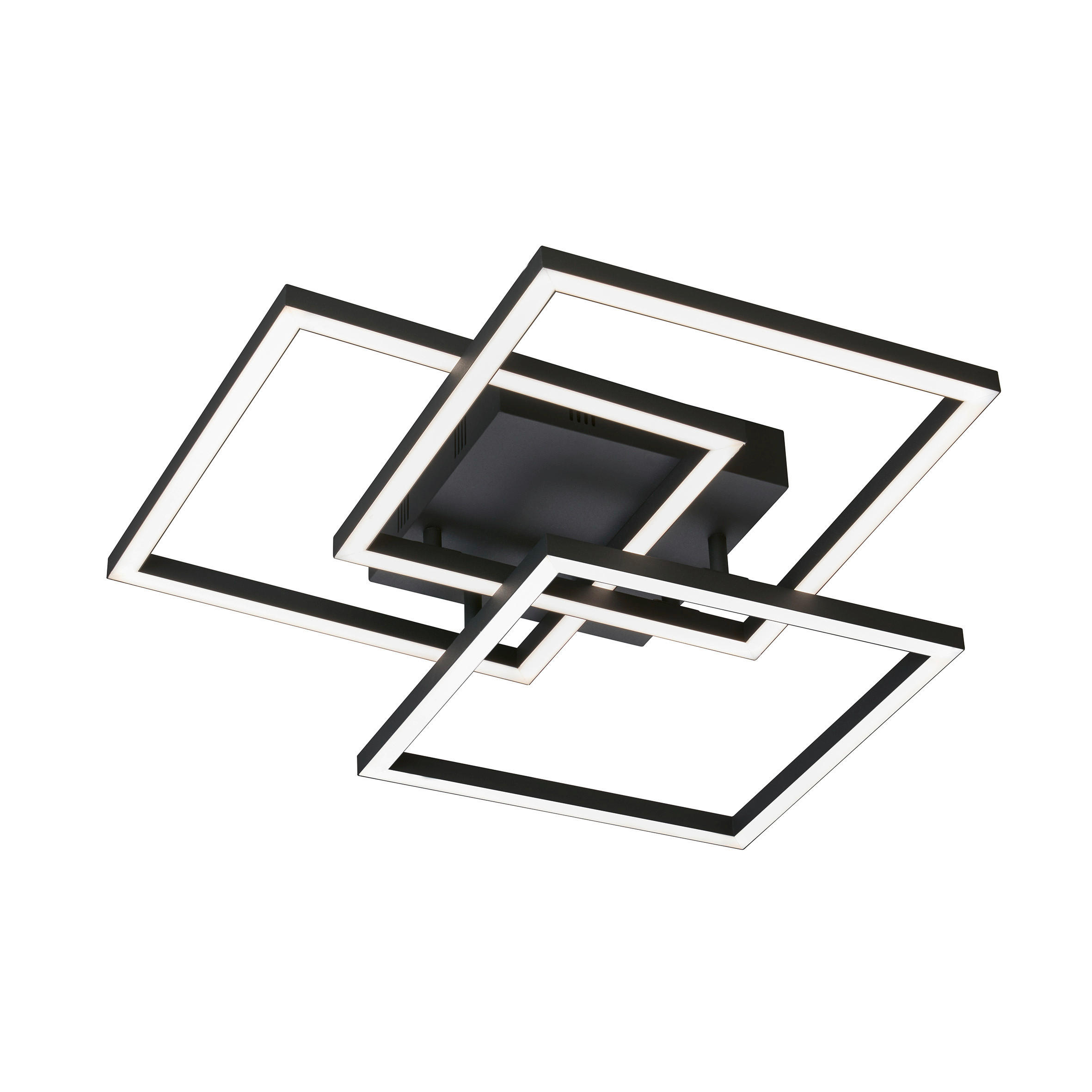 LED-DECKENLEUCHTE Seth 52/52/9,5 cm   - Schwarz, Design, Metall (52/52/9,5cm)