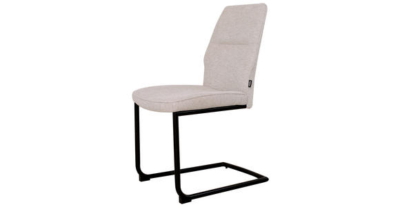 SCHWINGSTUHL in Eisen Mikrofaser - Beige/Schwarz, Design, Textil/Metall (45/91/62cm) - Xora