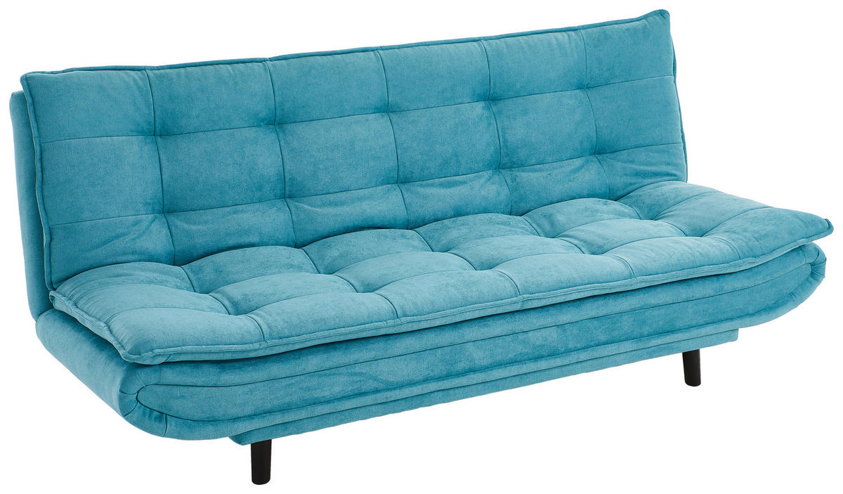 SCHLAFSOFA in Türkis  - Türkis/Schwarz, Design (194/100/90cm) - Ti'me