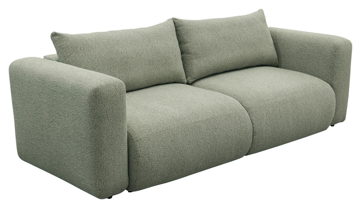 SCHLAFSOFA Flachgewebe Salbeigrün  inkl.  - Salbeigrün/Schwarz, MODERN, Kunststoff/Textil (248/94/109cm) - Carryhome