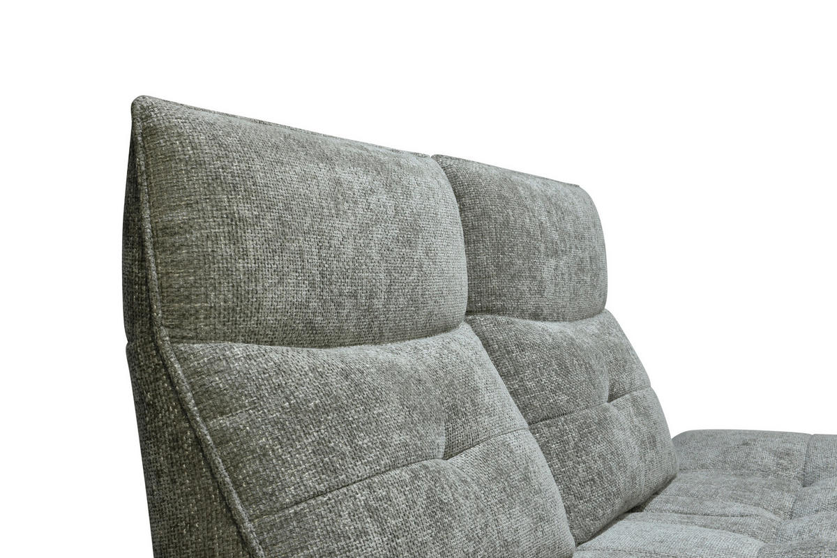 Sofa inkl. Funktionen Chenille Grau  - Schwarz/Grau, Design, Textil/Metall (230/100/100-120cm) - Celina Home