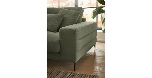 ECKSOFA in Feincord Braun  - Schwarz/Braun, Design, Textil/Metall (177/253cm) - Dieter Knoll