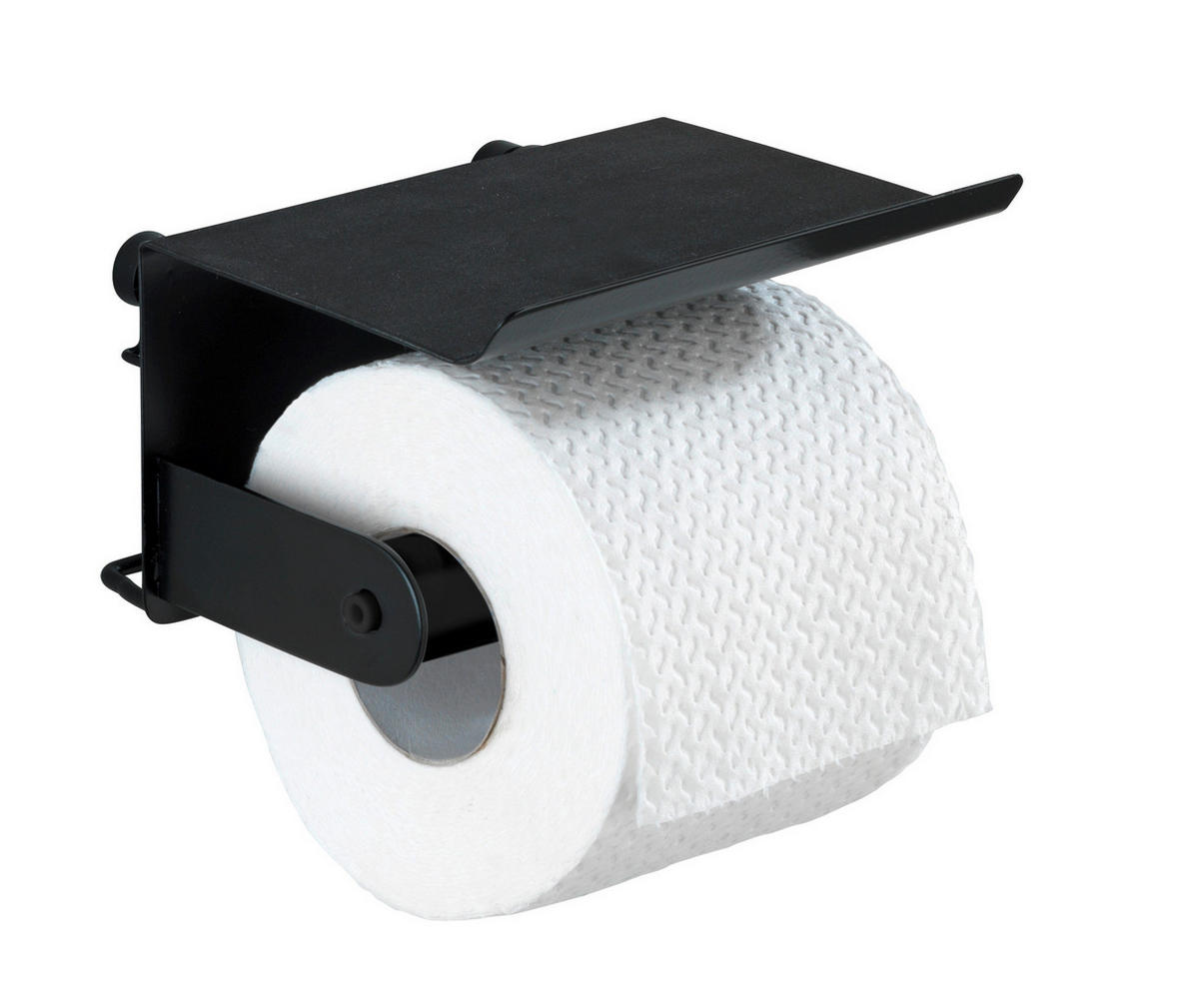 TOILETTENPAPIERHALTER - Schwarz, Basics, Metall (14/10/14cm) - Wenko