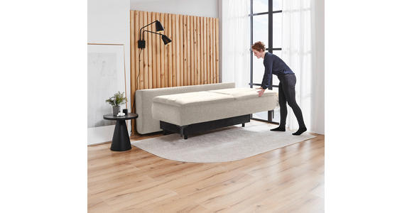 BOXSPRINGSOFA Flachgewebe Cappuccino - Cappuccino, KONVENTIONELL, Textil/Metall (204/93/100cm) - Novel