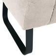 SITZBANK in Textil Beige  - Beige/Schwarz, Design, Textil/Metall (195/87/77cm) - Novel