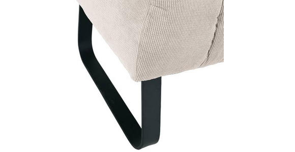 SITZBANK in Textil Beige  - Beige/Schwarz, Design, Textil/Metall (195/87/77cm) - Novel