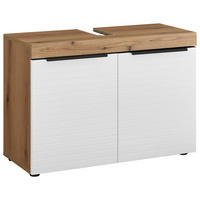 WASCHBECKENUNTERSCHRANK 80/56/34 cm  - Weiss/Eichefarben, Basics, Holzwerkstoff/Kunststoff (80/56/34cm) - MID.YOU