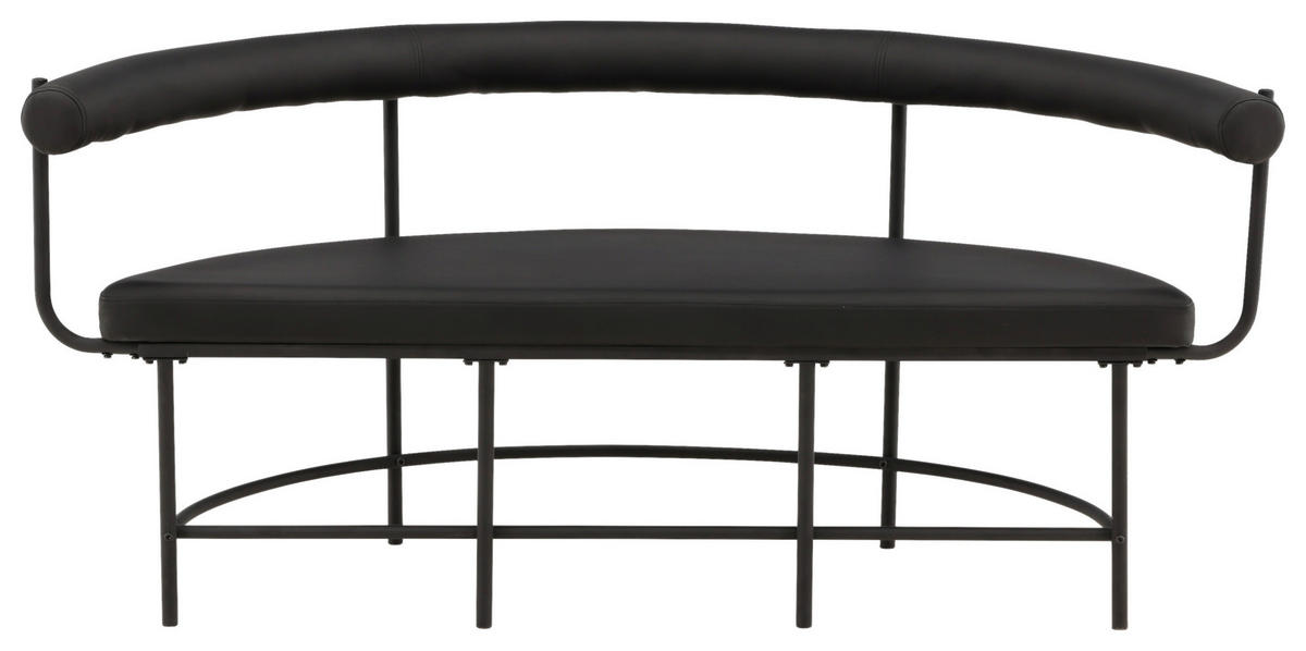 SITZBANK  in 165/75/51 cm  - Schwarz, Design, Textil/Metall (165/75/51cm) - Livetastic