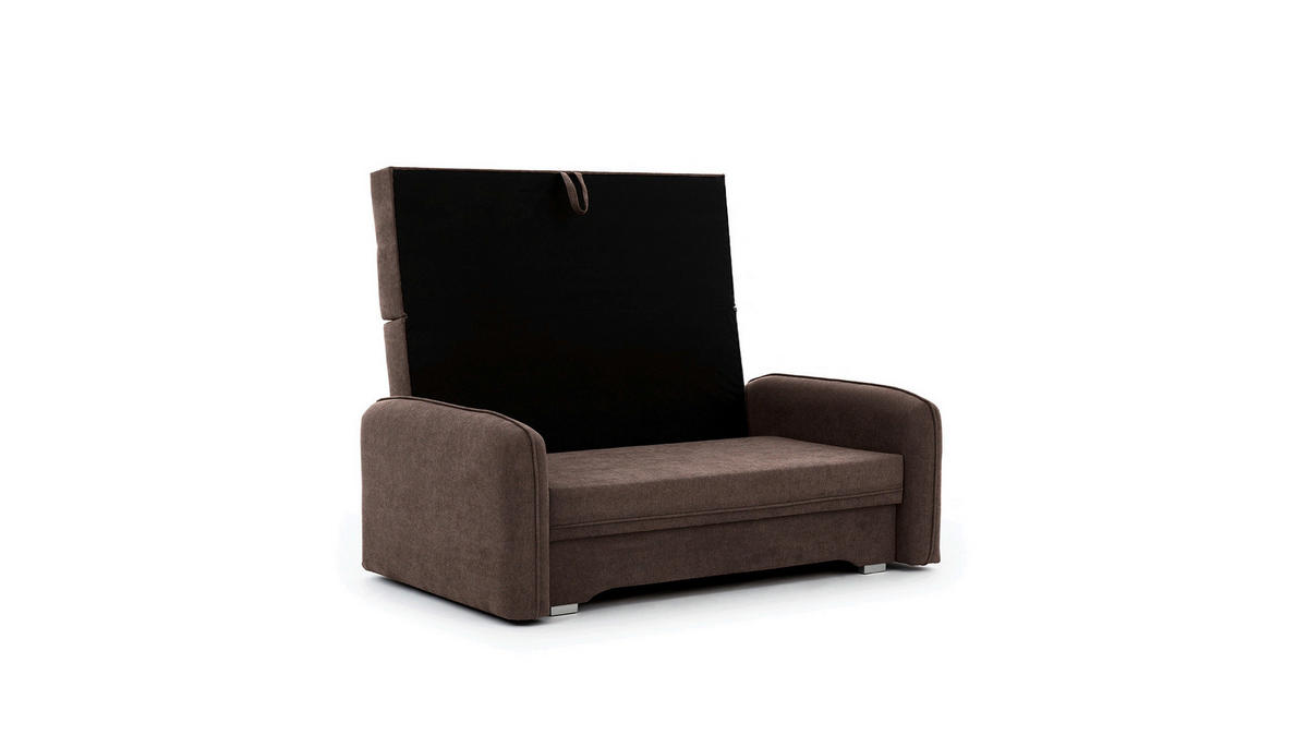 SCHLAFSOFA in Chenille Braun  - Silberfarben/Braun, Design, Kunststoff/Textil (155/105/75cm) - MID.YOU