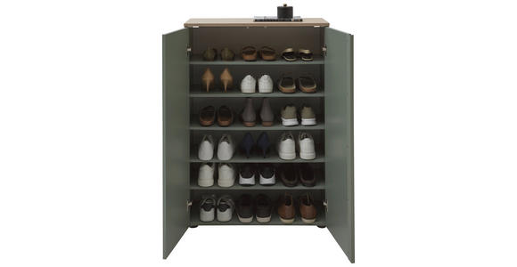 SCHUHSCHRANK 79/113,2/34 cm  - Eichefarben/Schwarz, Design, Holzwerkstoff/Kunststoff (79/113,2/34cm) - Voleo