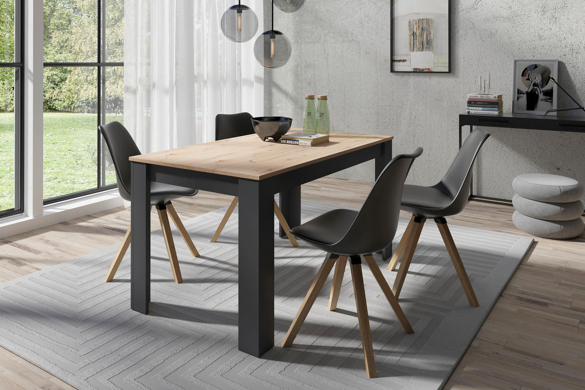 TISCHGRUPPE Anthrazit, Eiche Artisan  - Eichefarben/Anthrazit, MODERN, Kunststoff/Metall - MID.YOU
