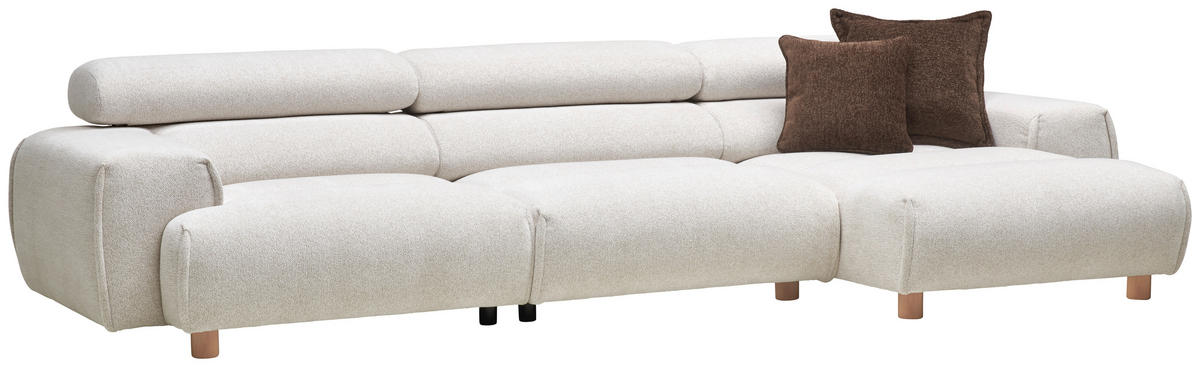 HÖRNSOFFA i velour vit  - vit/bokfärgad, Design, trä/textil (329/150cm) - Livetastic