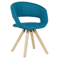 STOLICA S NASLONOM ZA RUKE  boje hrasta, svijetlo plava  tekstil      - boje hrasta/svijetlo plava, Moderno, tekstil/drvo (56/80/50cm) - MID.YOU