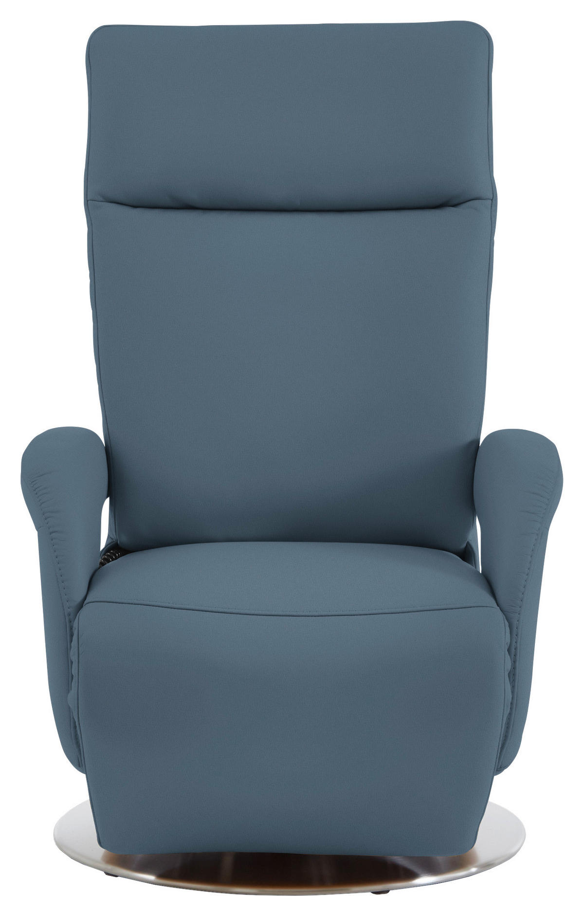 RELAXSESSEL in Leder Blau  - Blau/Edelstahlfarben, Design, Leder/Metall (70/108/80cm) - Cantus