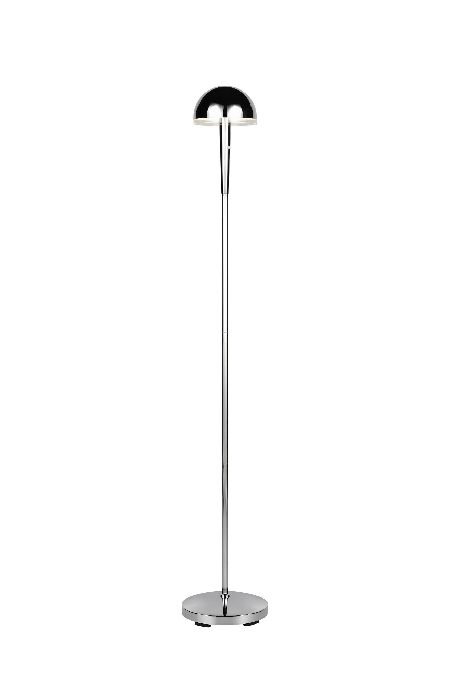 LED-STEHLEUCHTE - Chromfarben/Transparent, Basics, Kunststoff/Metall (22/130,5cm)