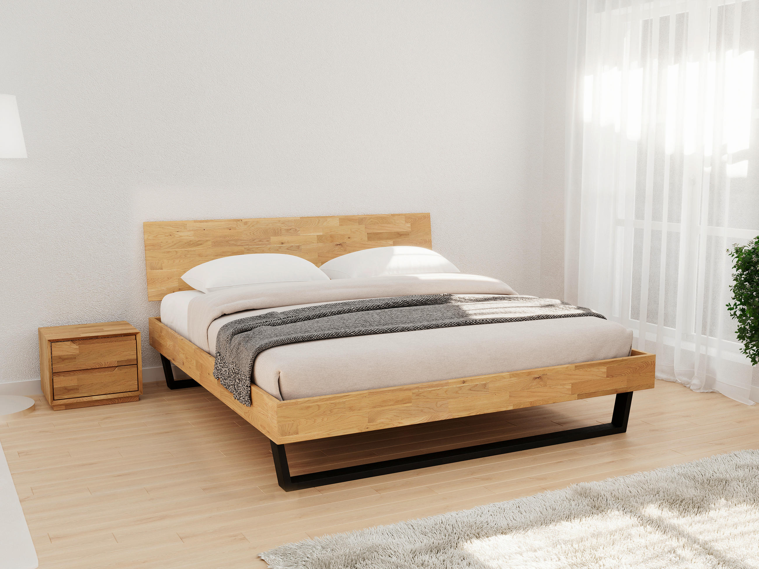 BETT 180/200 cm  in Wildeiche  - Wildeiche, MODERN, Holz (180/200cm) - MID.YOU