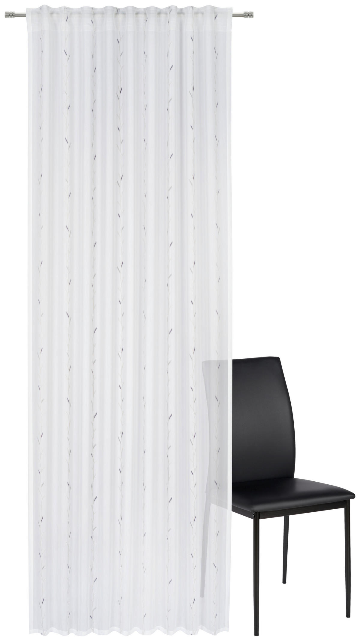 KONČANA ZAVESA  pol prosojno  140/280 cm   - črna/bela, Basics, tekstil (140/280cm) - Esposa