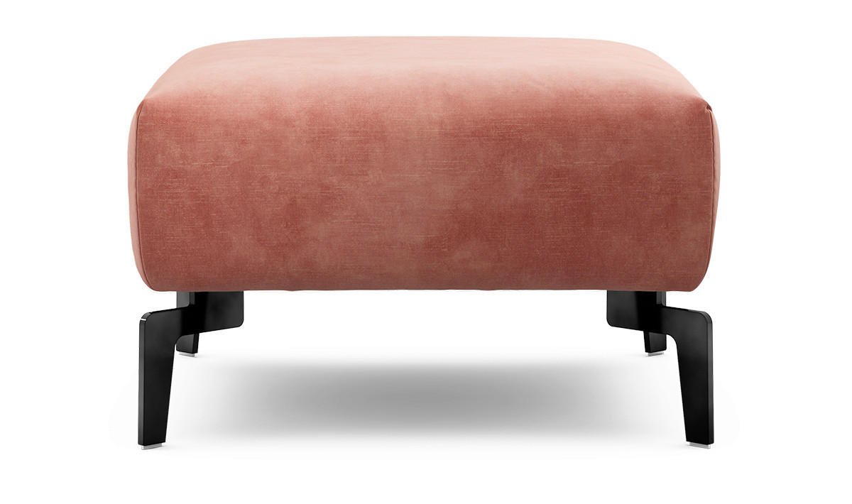 HOCKER Samt Rosa  - Schwarz/Rosa, Design, Textil/Metall (70/70/46cm) - SENSOO