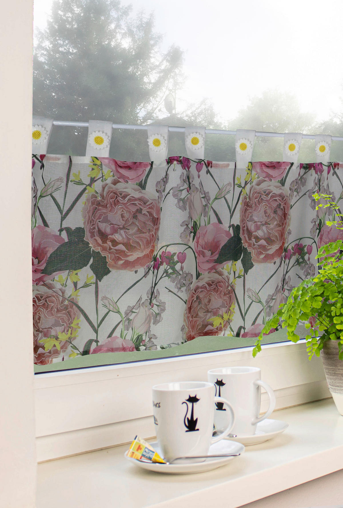 KURZGARDINE   140/48 cm   - Multicolor, ROMANTIK / LANDHAUS, Textil (140/48cm)