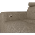 ECKSOFA Beige Chenille  - Beige/Schwarz, KONVENTIONELL, Textil/Metall (264/178cm) - Hom`in