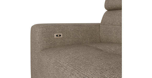 ECKSOFA Beige Chenille - Beige/Schwarz, KONVENTIONELL, Textil/Metall (264/178cm) - Hom`in