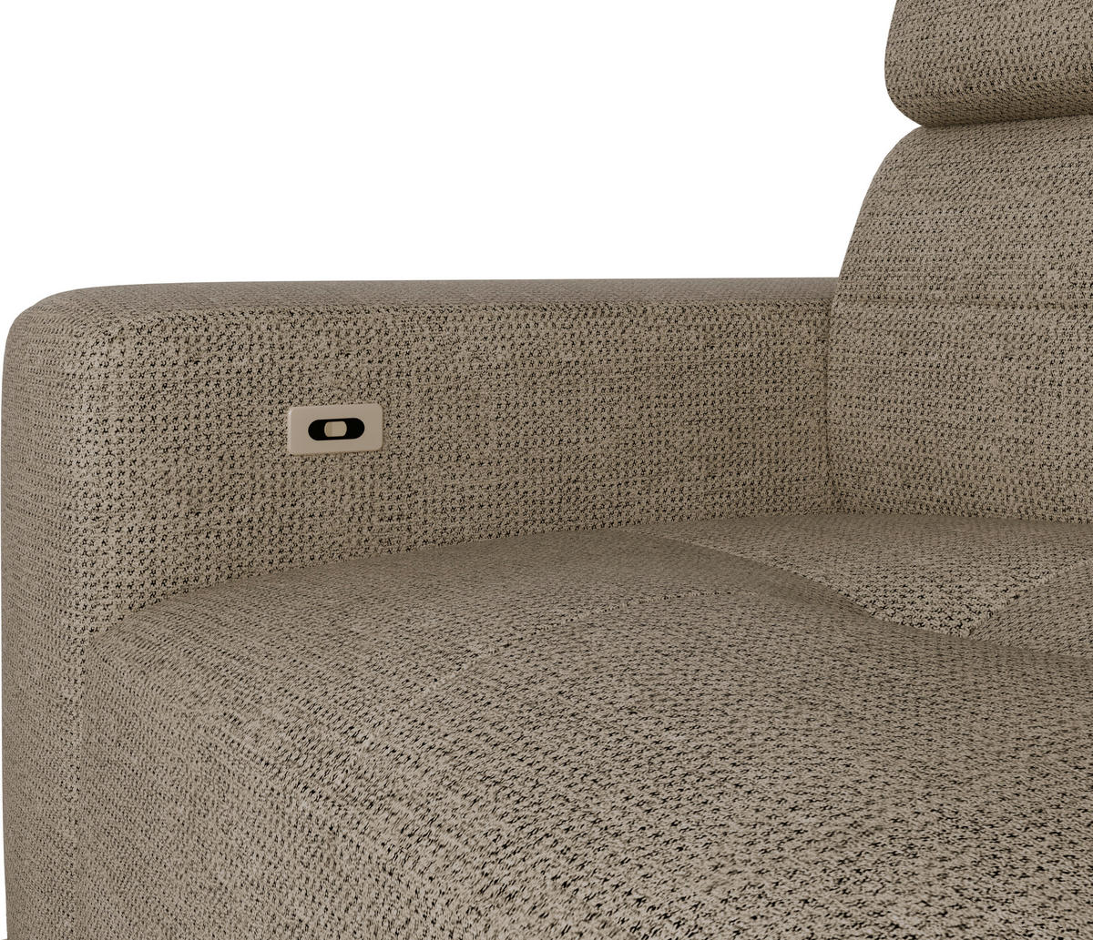 ECKSOFA Beige Chenille  - Beige/Schwarz, KONVENTIONELL, Textil/Metall (264/178cm) - Hom`in