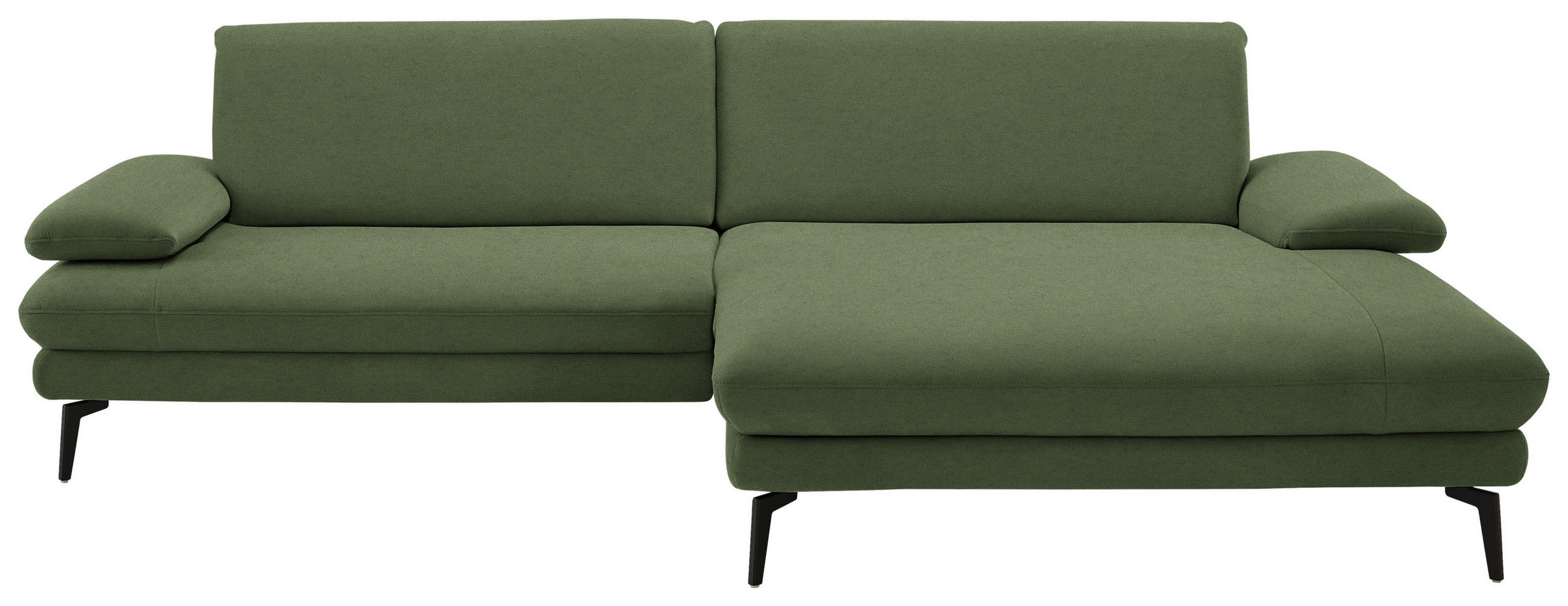 ECKSOFA  in Chenille, Flachgewebe Grün  284/180 cm  - Schwarz/Grün, Design, Textil/Metall (284/180cm) - Dieter Knoll