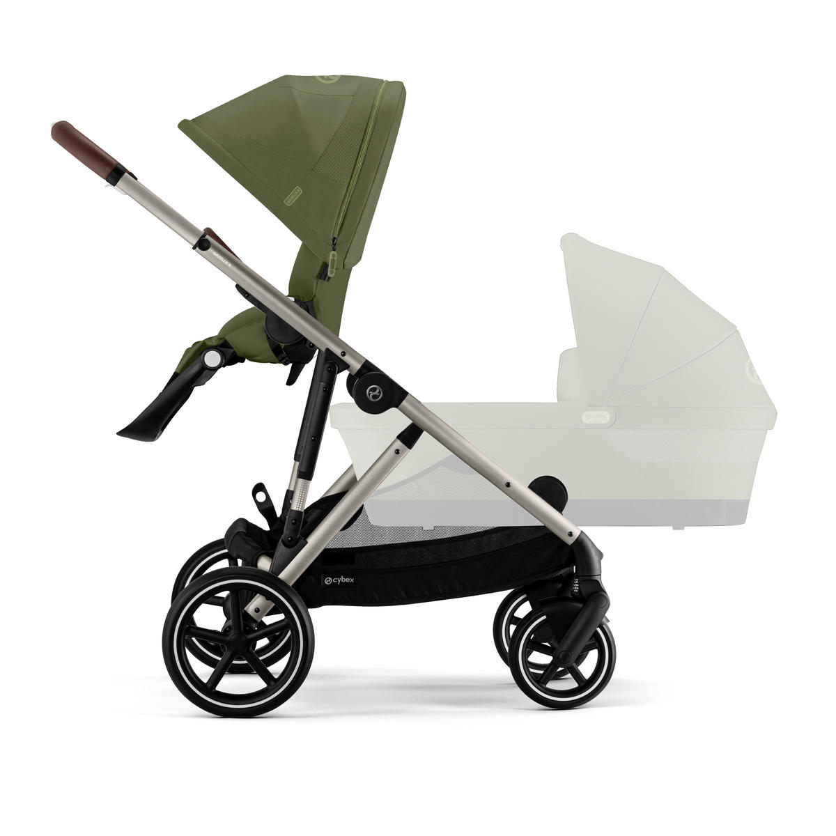 KINDERWAGEN  Gazelle S  Moss Green  - Taupe/Waldgrün, Basics, Textil/Metall (106/65/110cm) - cybex GOLD