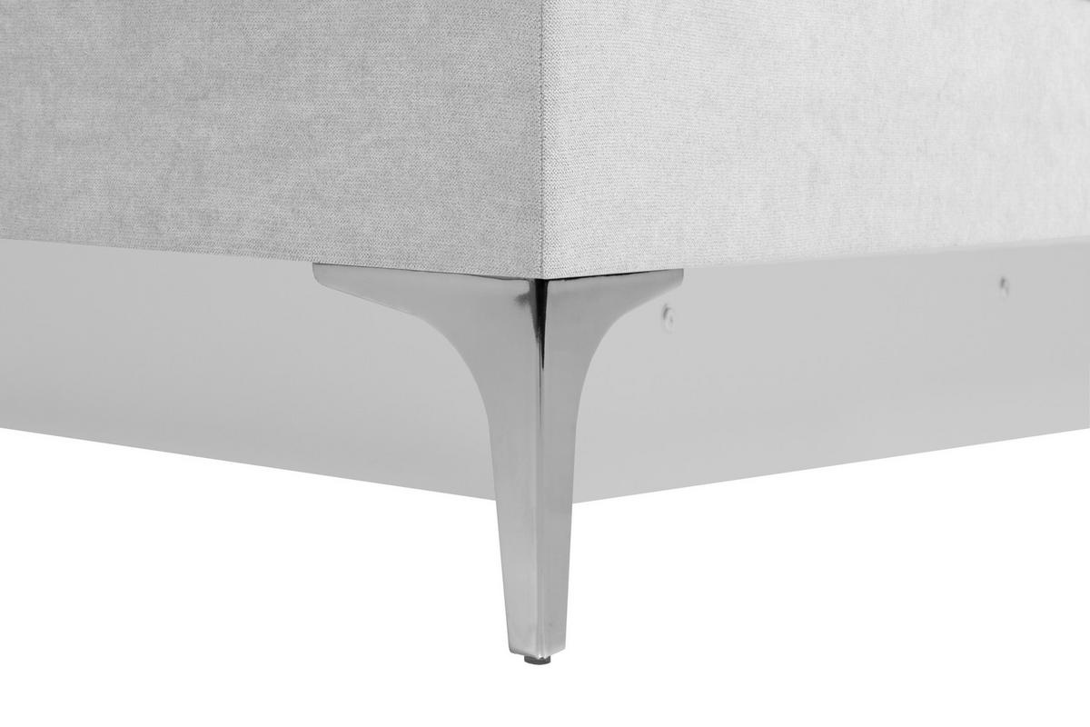 BOXSPRINGBETT 160/200 cm  in Hellgrau  - Chromfarben/Hellgrau, Design, Textil/Metall (160/200cm) - Welnova