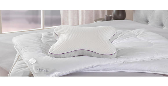 NACKENKISSEN 55/46 cm  - Weiß/Grau, Basics, Textil (55/46cm) - Sleeptex