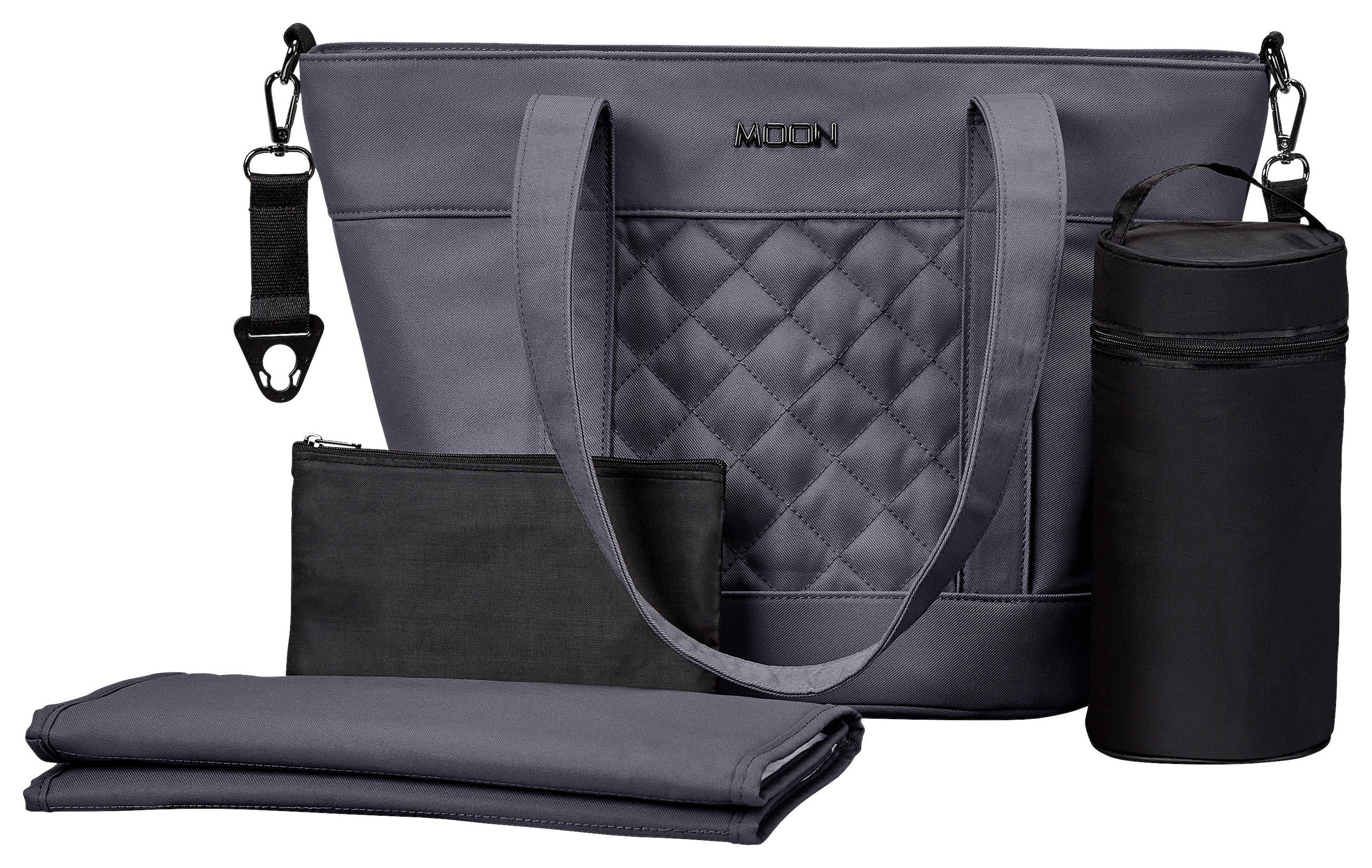 WICKELTASCHE V-Shape Bag  - Waldgrün/Hellgrau, Basics, Textil (41/16/28cm) - Moon