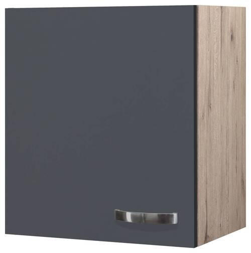 KÜCHENOBERSCHRANK 50/54/32 cm in Eiche San Remo, Dunkelgrau - Edelstahlfarben/Dunkelgrau, MODERN, Holzwerkstoff/Metall (50/54/32cm) - FlexWell