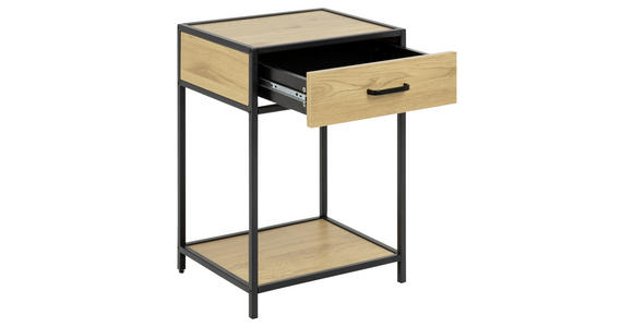 NACHTSCHRANK 42/63/35 cm - Wildeiche/Eichefarben, Design, Holzwerkstoff/Metall (42/63/35cm) - Carryhome