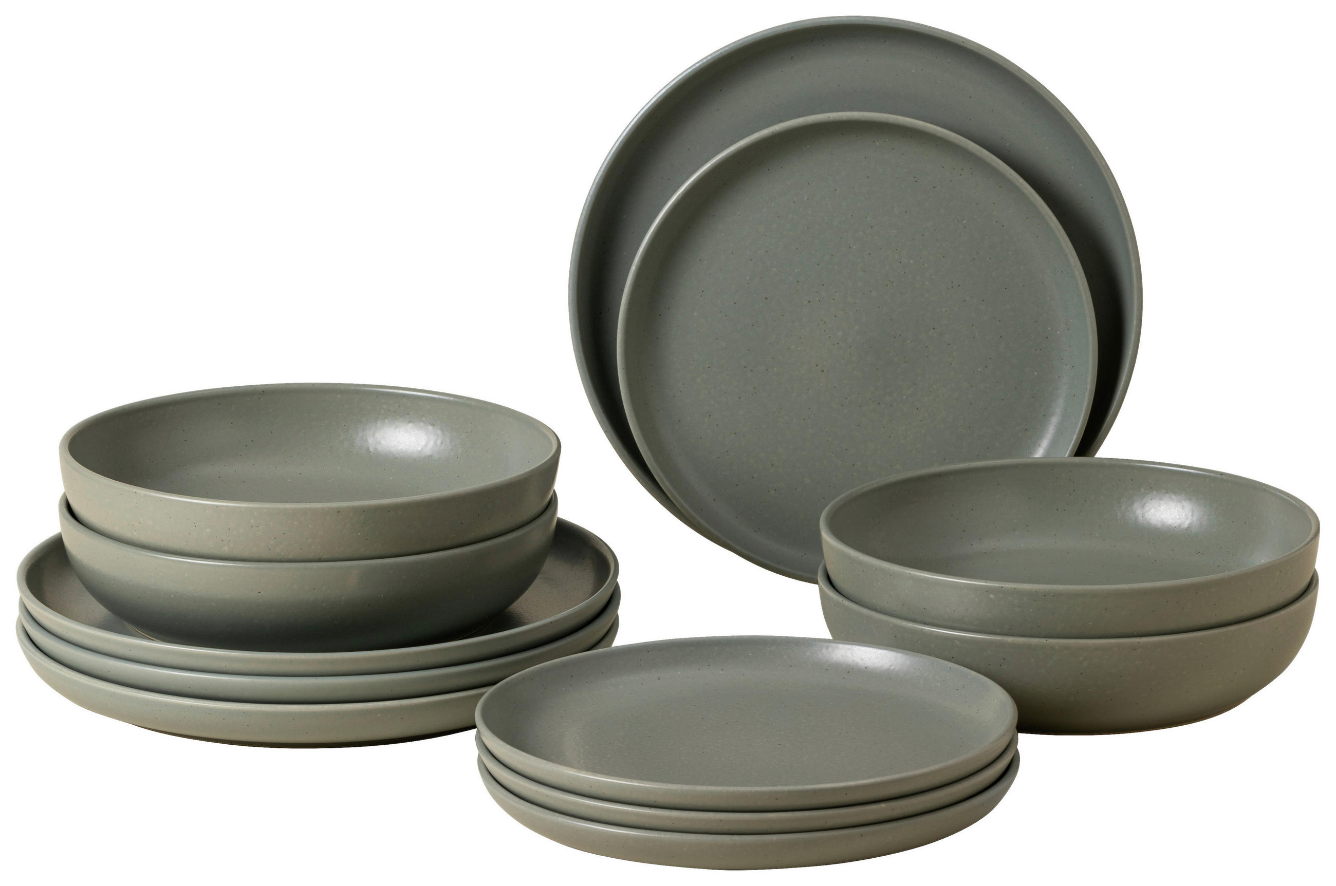Thumbnail - Costa Nova Kombiservice Pacifica, Salbeigrün, Keramik, 12-teilig, Handmade in Europe, Essen & Trinken, Geschirr, Geschir...