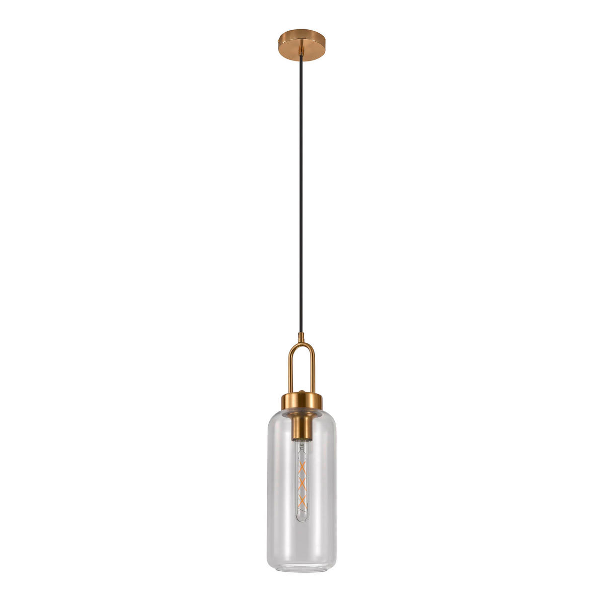 HÄNGELEUCHTE 13/46 cm  - Messingfarben, Basics, Glas/Metall (13/46cm)