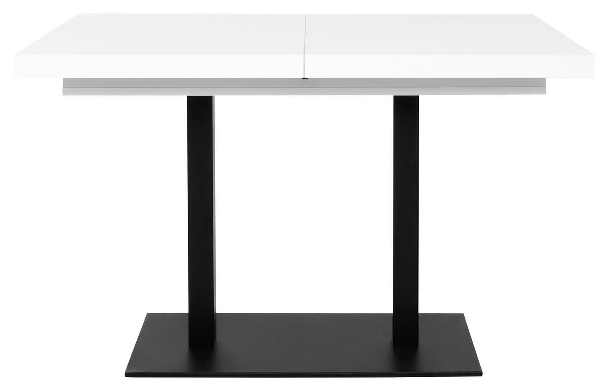 JEDILNA MIZA, črna, bela  - črna/bela, Moderno, kovina/leseni material (120/80/75cm) - MID.YOU