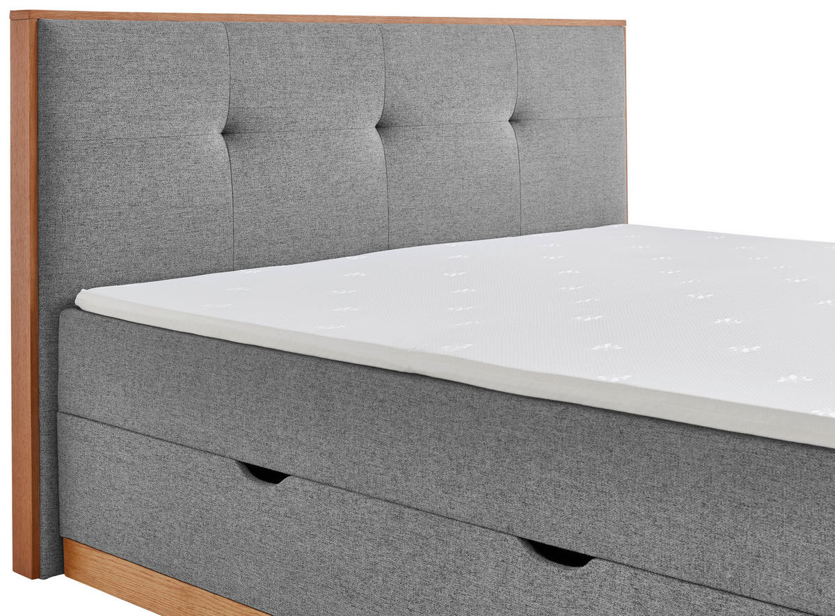BOXBETT 180/200 cm  in Grau  - Eichefarben/Grau, Basics, Holzwerkstoff/Textil (180/200cm) - Boxxx