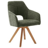 ŽIDLE S PODRUČKAMI, tkaná látka, olivově zelená, divoký dub - divoký dub/olivově zelená, Konvenční, dřevo/textil (57/84/57cm) - Voleo