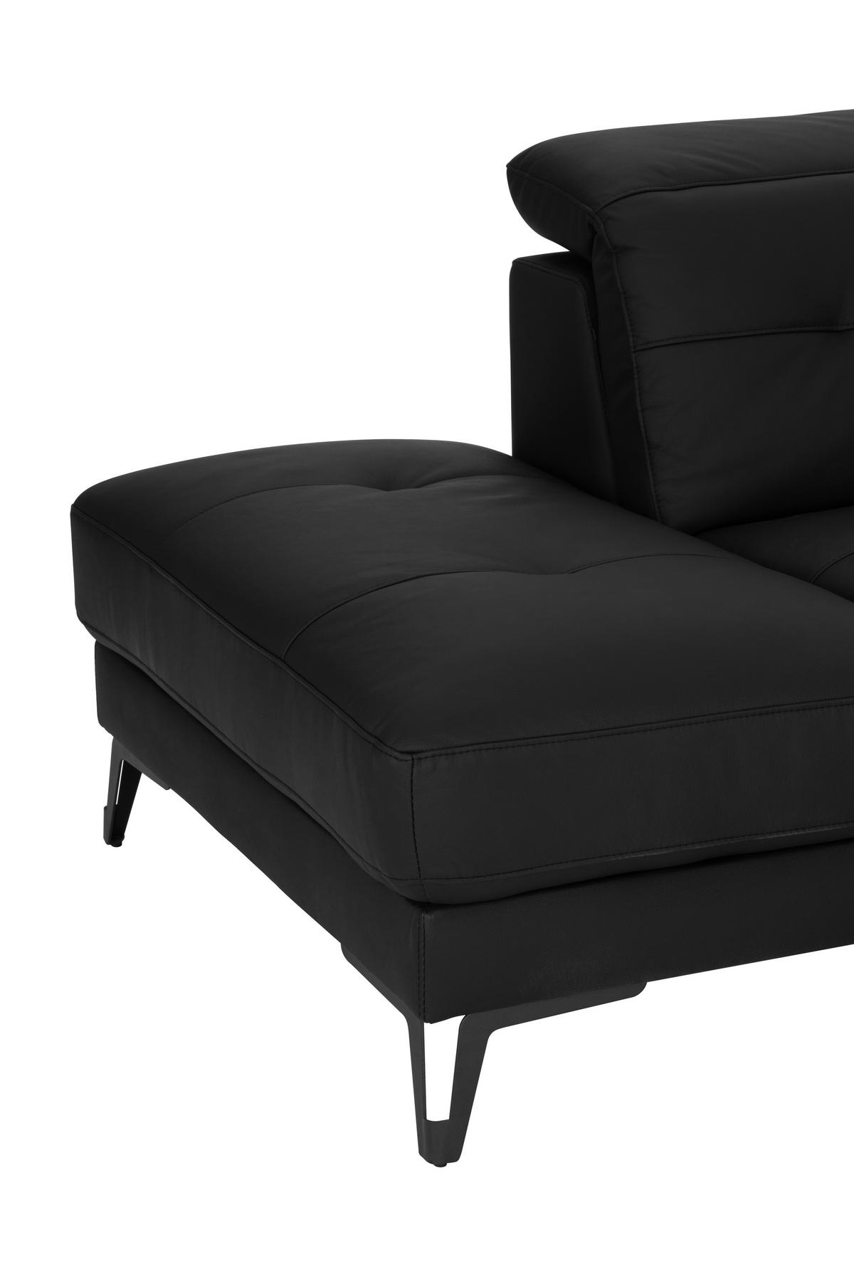 CloseUp von MID.YOU ECKSOFA Schwarz Echtleder.