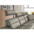 ECKSOFA in Echtleder Hellgrau  300/157 cm  - Hellgrau/Schwarz, Design, Leder/Metall (300/157cm) - Dieter Knoll