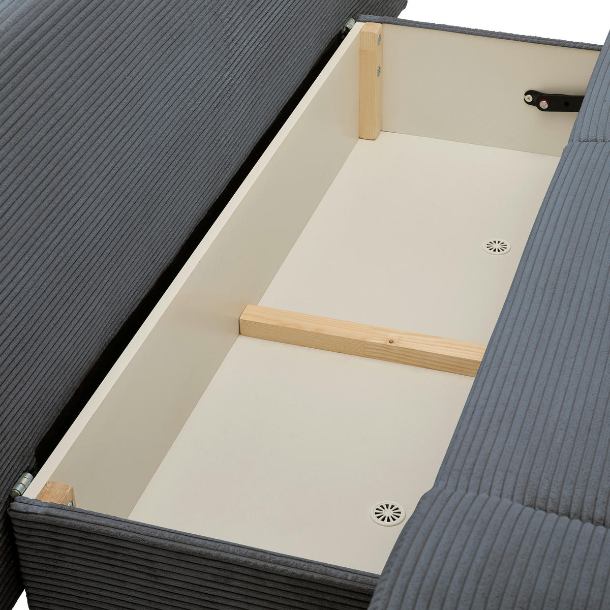 SCHLAFSOFA  mit Bettfunktion erhältlich Cord Anthrazit  - Chromfarben/Anthrazit, Design, Textil/Metall (200/78/90cm) - Venda