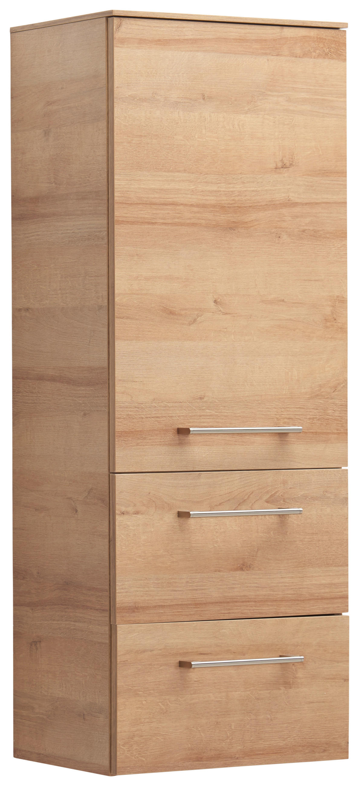 MIDISCHRANK 45/121/33 cm  - Chromfarben/Eichefarben, Konventionell, Glas/Holzwerkstoff (45/121/33cm) - Sadena