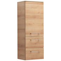 MIDISCHRANK 45/121/33 cm  - Chromfarben/Eichefarben, Konventionell, Glas/Holzwerkstoff (45/121/33cm) - Sadena