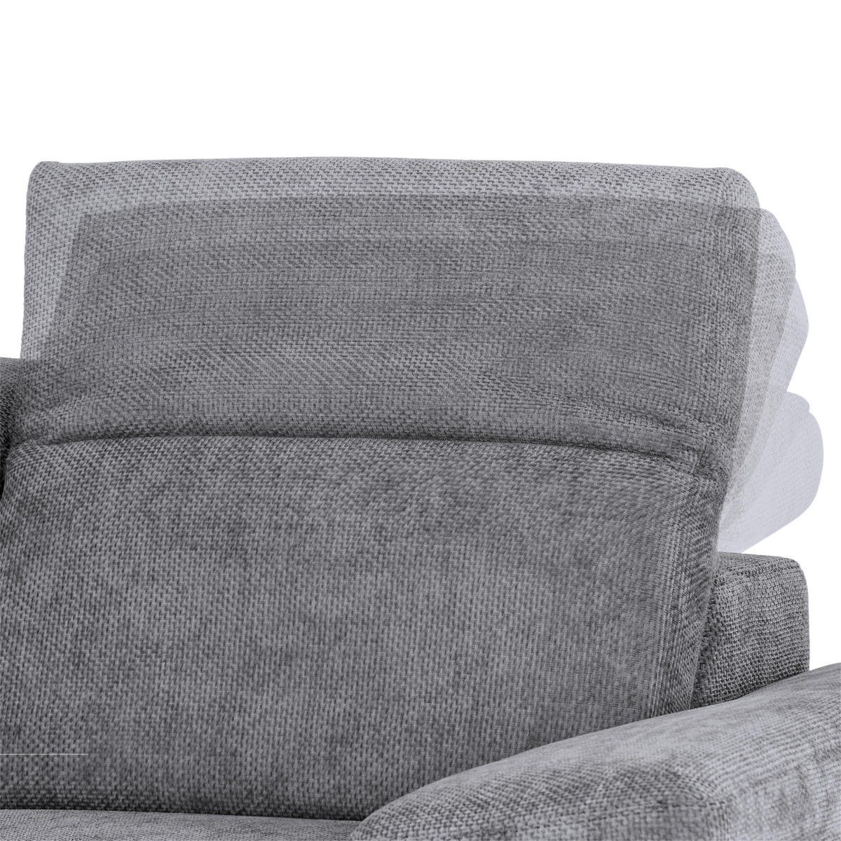 ECKSOFA in Struktur Grau  - Schwarz/Grau, Modern, Textil/Metall (194/283cm) - MID.YOU