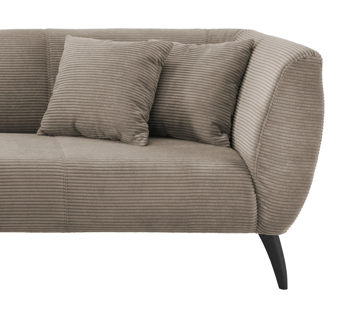ECKSOFA Graubraun Cord  - Graubraun/Schwarz, MODERN, Holz/Textil (160/264cm) - MID.YOU